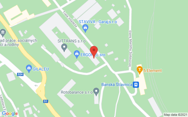 Google map: SITTRANS s.r.o.  Trate Mládeže 1  969 01 Banská Štiavnica